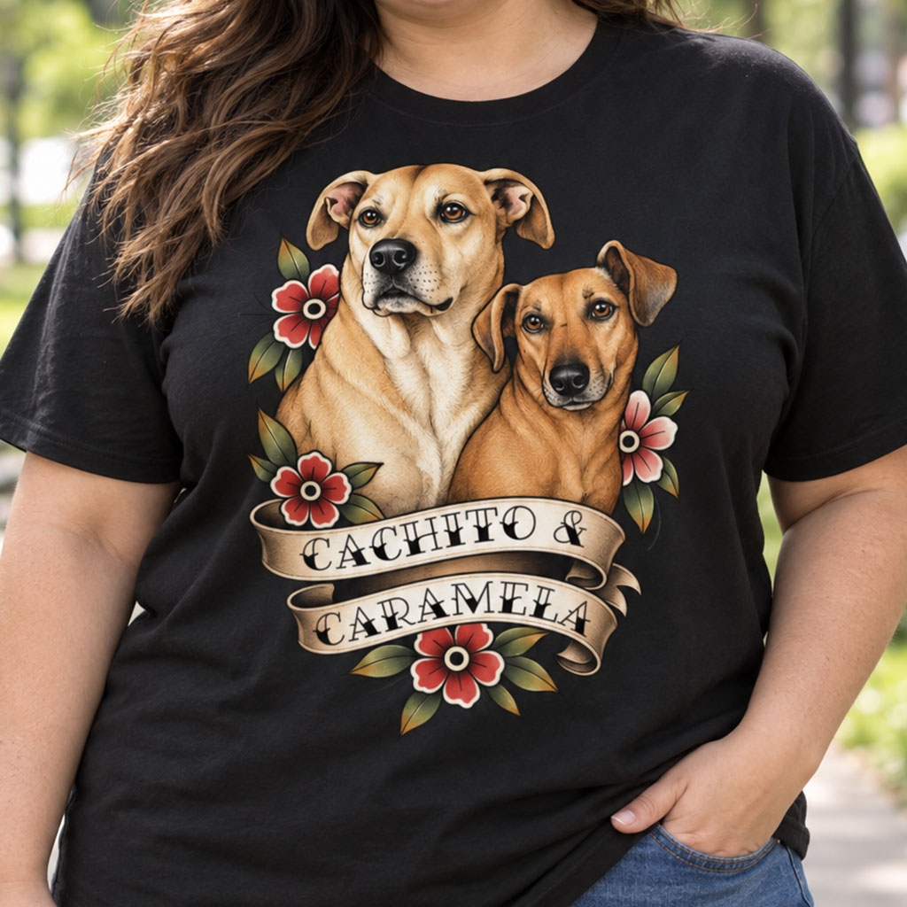 Camiseta plus size personalizada com arte do pet