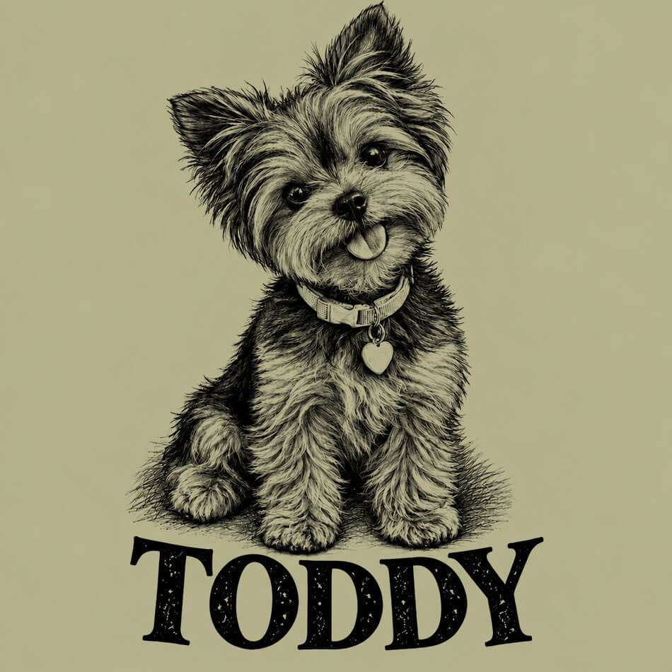 Ilustração personalizada de pet no estilo Grafite