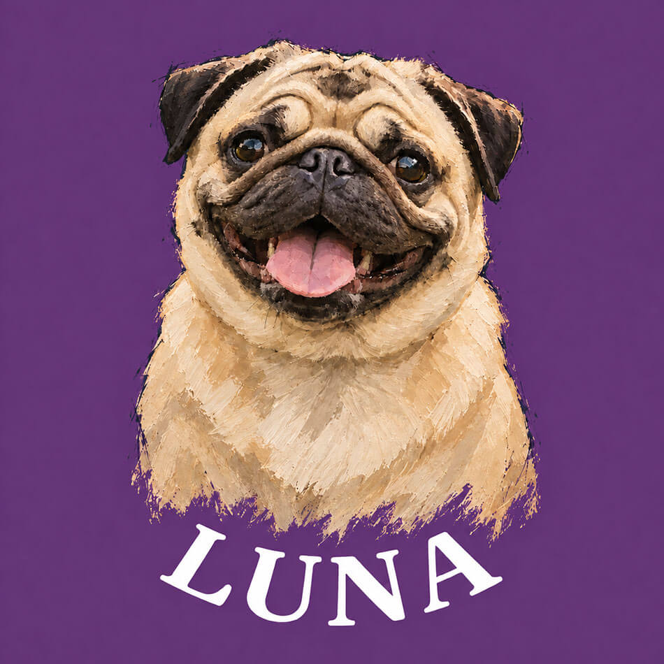 Retrato personalizado de pet no estilo Pintura