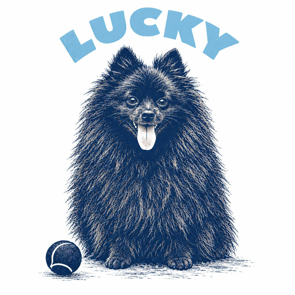 Ilustração personalizada de pet no estilo Vintage